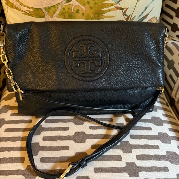 Tory Burch Black Pebbled Leather Crossbody Bag with Gold Hardware - Picture 4 of 16